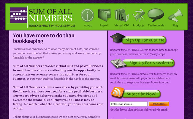 sumofallnumbers.com homepage